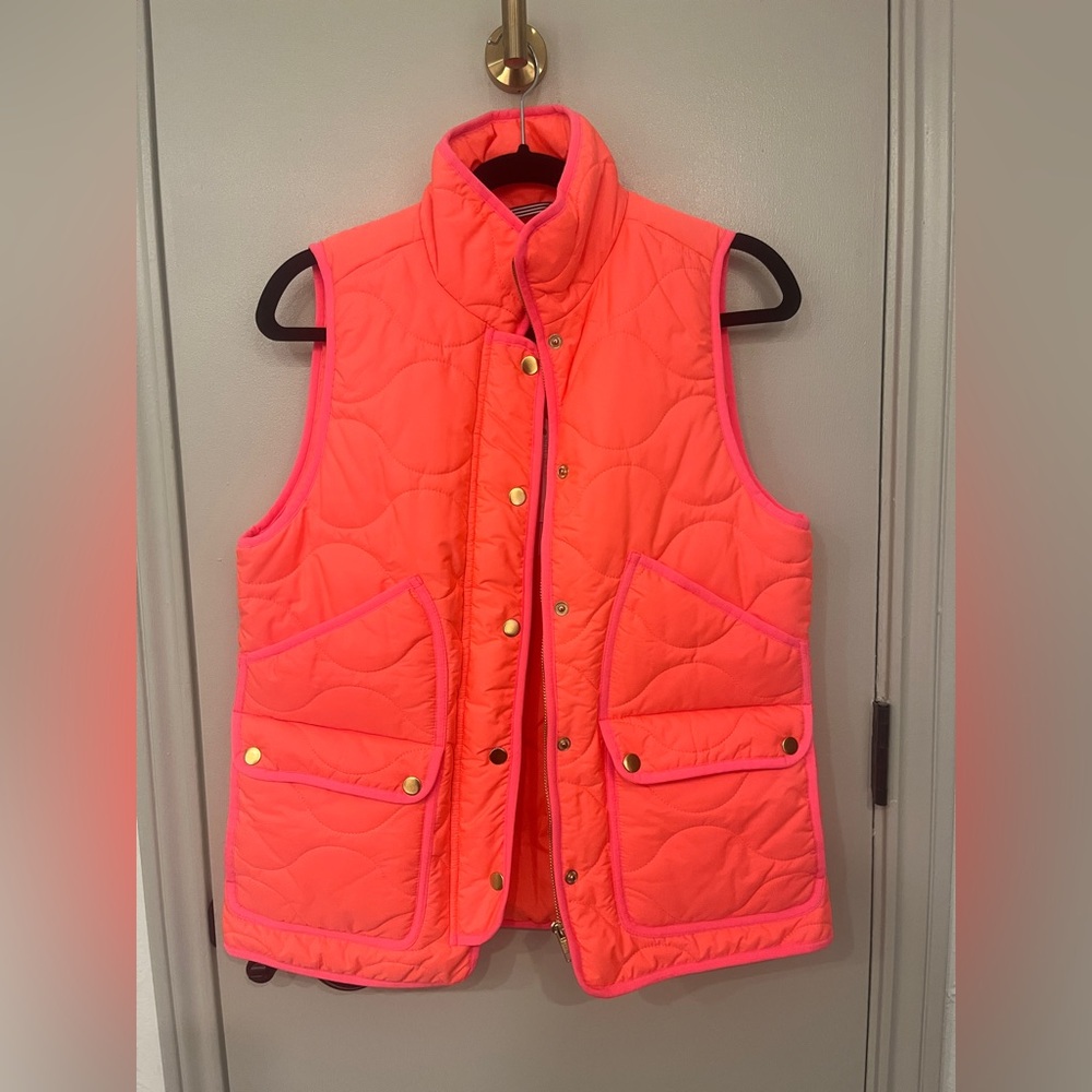 J. Crew Puffer Vest NWT | Neon Pink/ Orange | Size Small
